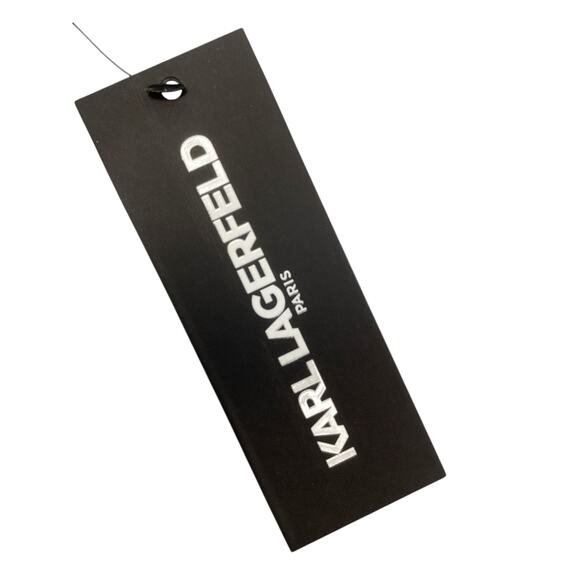 NWT Karl Lagerfeld Sweatshirt/ Top Women’s Size XL Cotton Blend Ornate Sign Gray - Picture 7 of 7